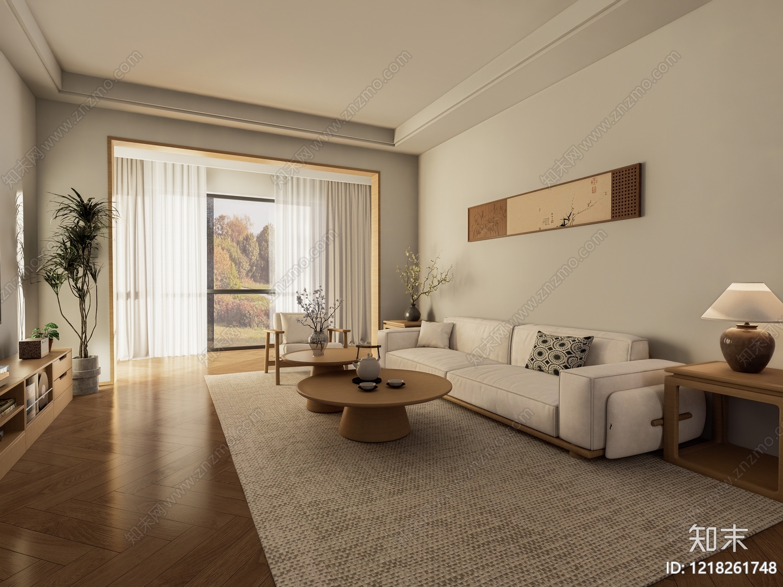日式家居客厅SU模型下载【ID:1218261748】