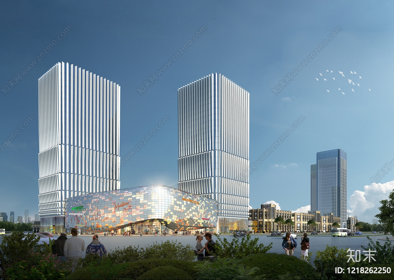 现代主义商业综合体3D模型下载【ID:1218262250】