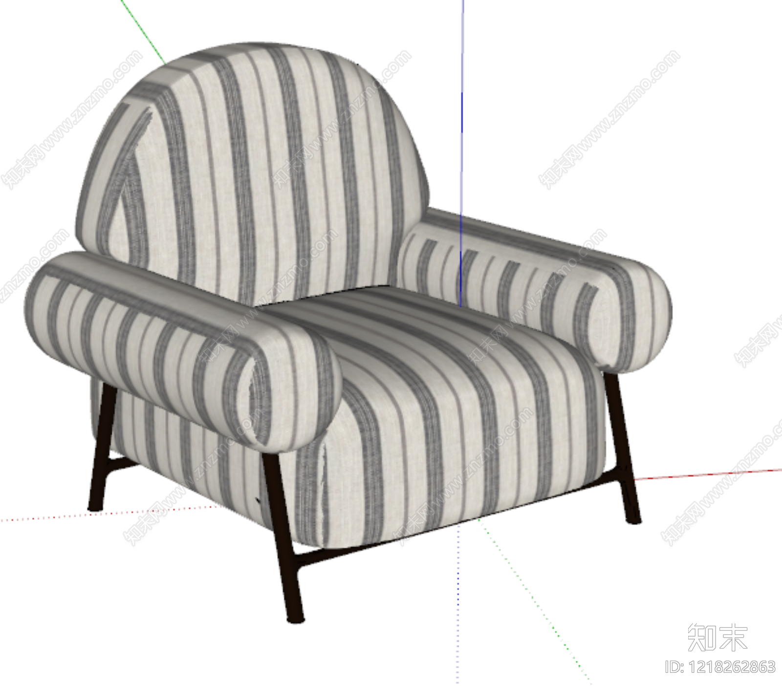 中古风单人沙发SU模型下载【ID:1218262863】