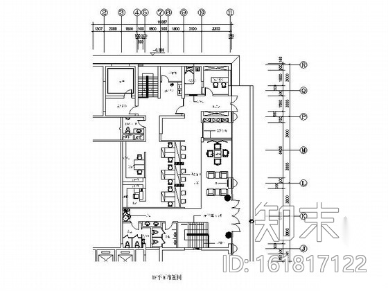 [北京]某银行办公空间局部室内装修设计图（含效果）施工图下载【ID:161817122】