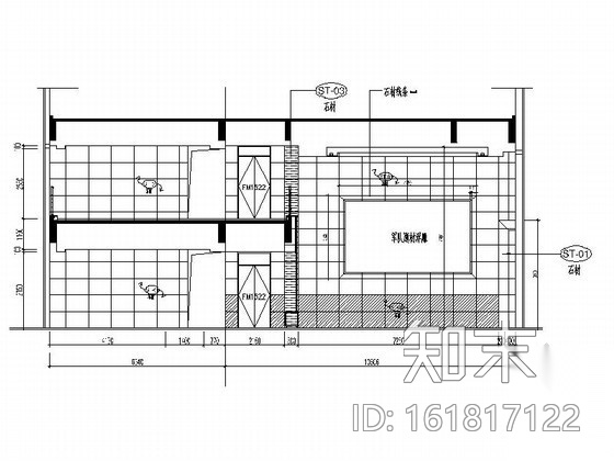 [北京]某银行办公空间局部室内装修设计图（含效果）施工图下载【ID:161817122】