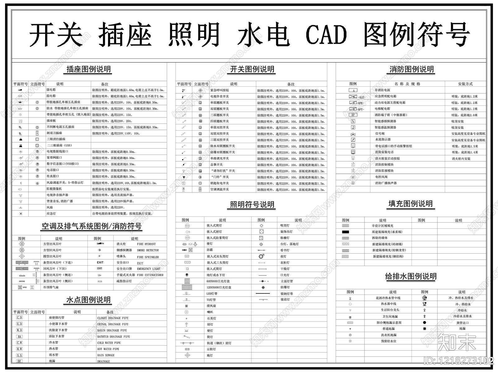 图例cad施工图下载【ID:1218273102】