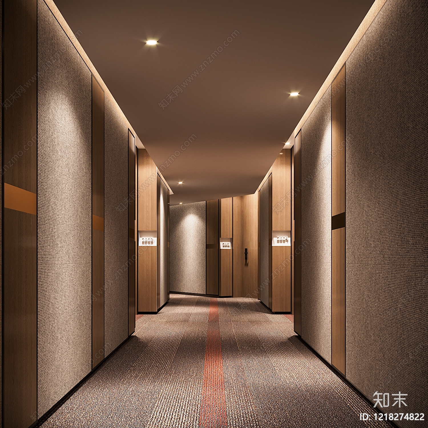 现代简约酒店走廊3D模型下载【ID:1218274822】