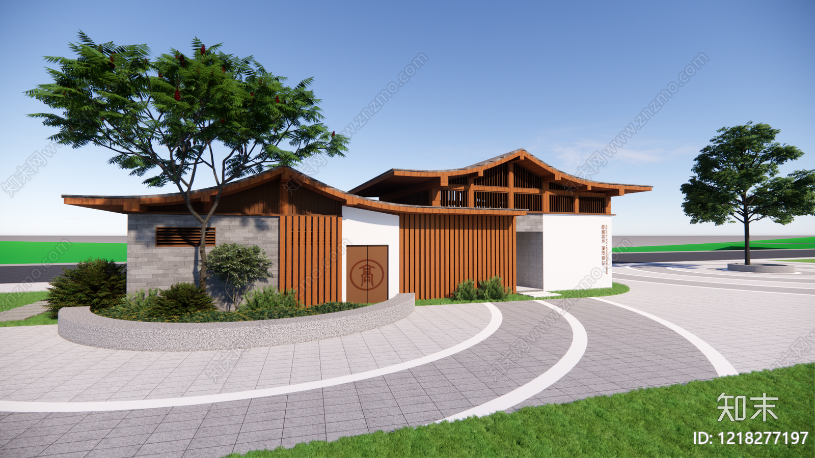新中式小公建SU模型下载【ID:1218277197】
