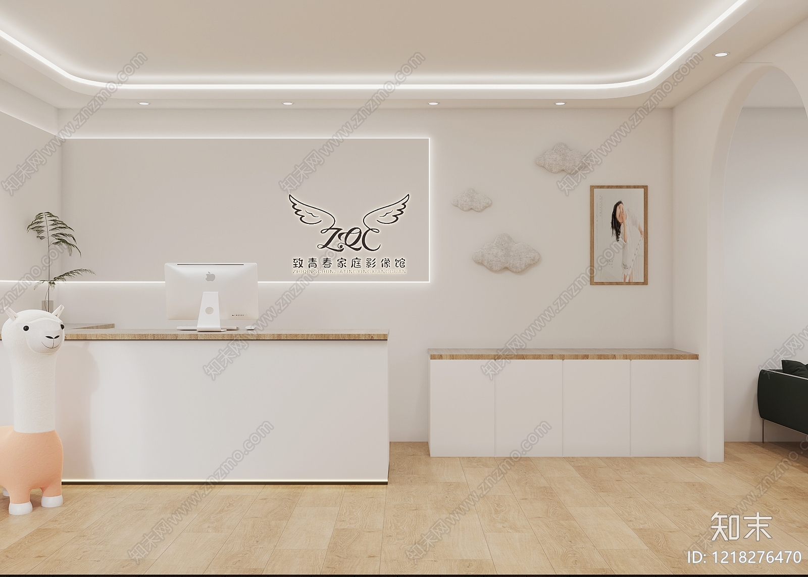 奶油风婚纱摄影3D模型下载【ID:1218276470】