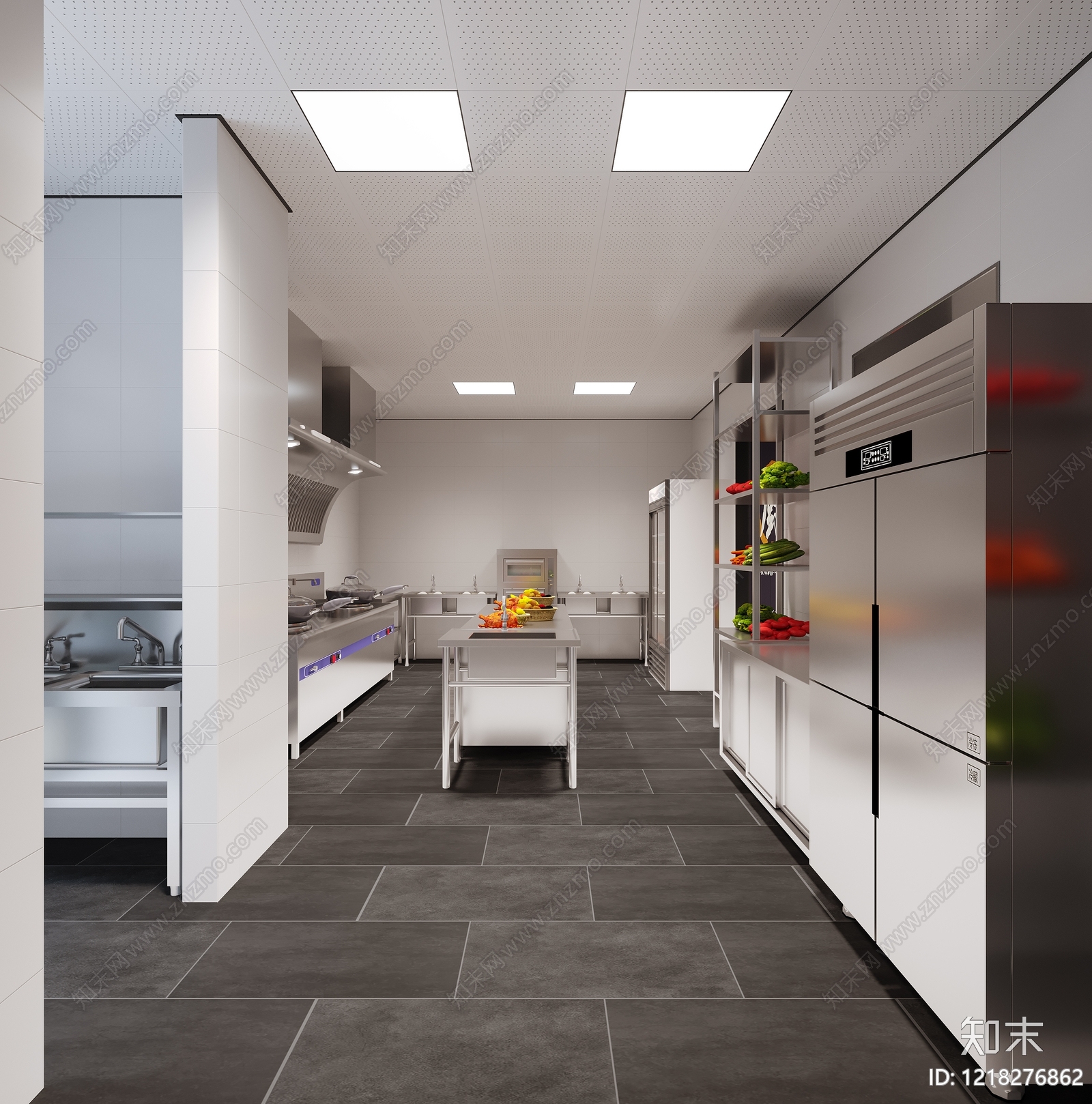 现代简约后厨3D模型下载【ID:1218276862】