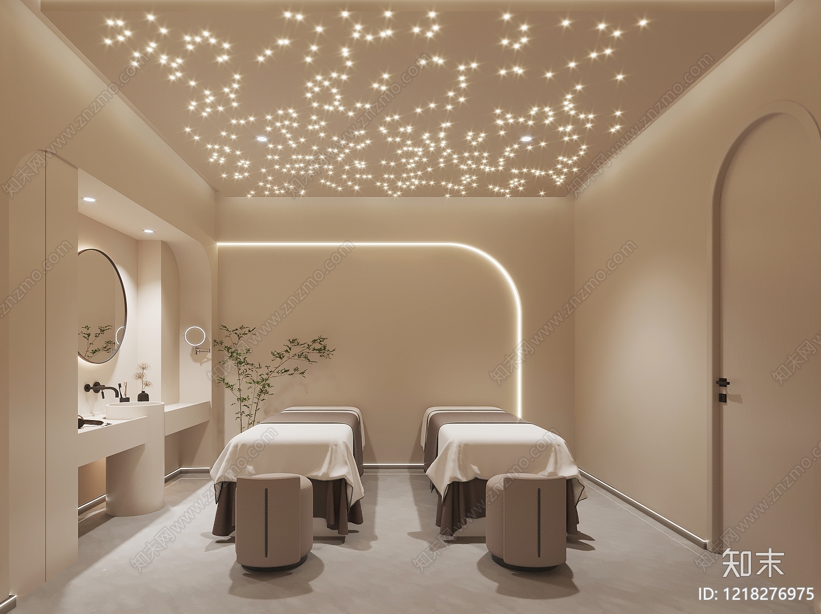 奶油风美容院3D模型下载【ID:1218276975】