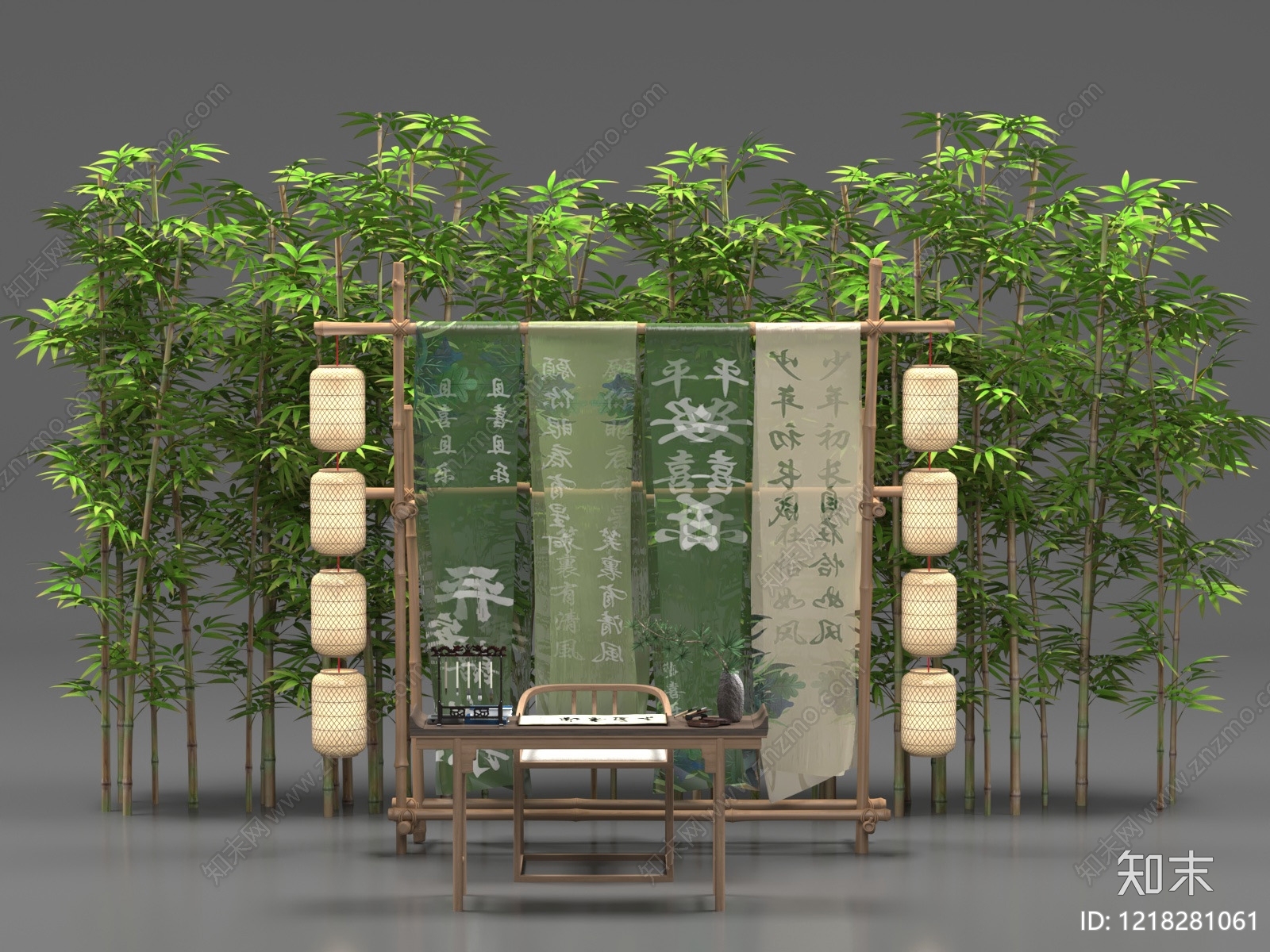 新中式签到处SU模型下载【ID:1218281061】