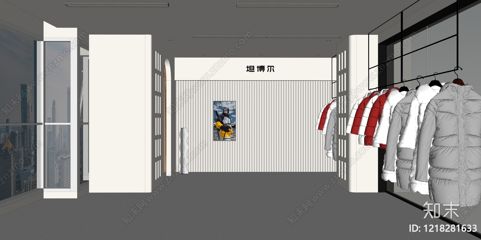 现代服装展厅SU模型下载【ID:1218281633】
