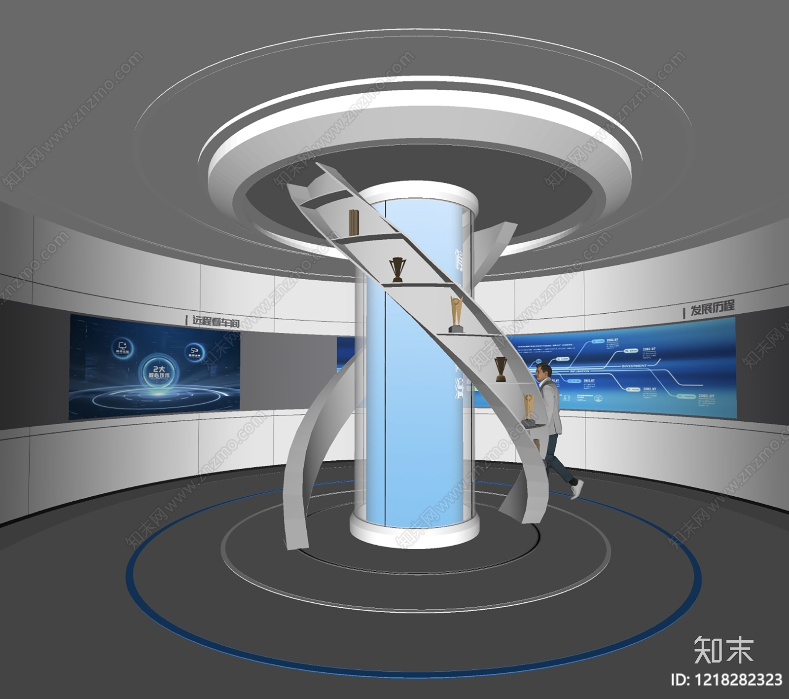 科技感现代风格医疗展厅SU模型下载【ID:1218282323】