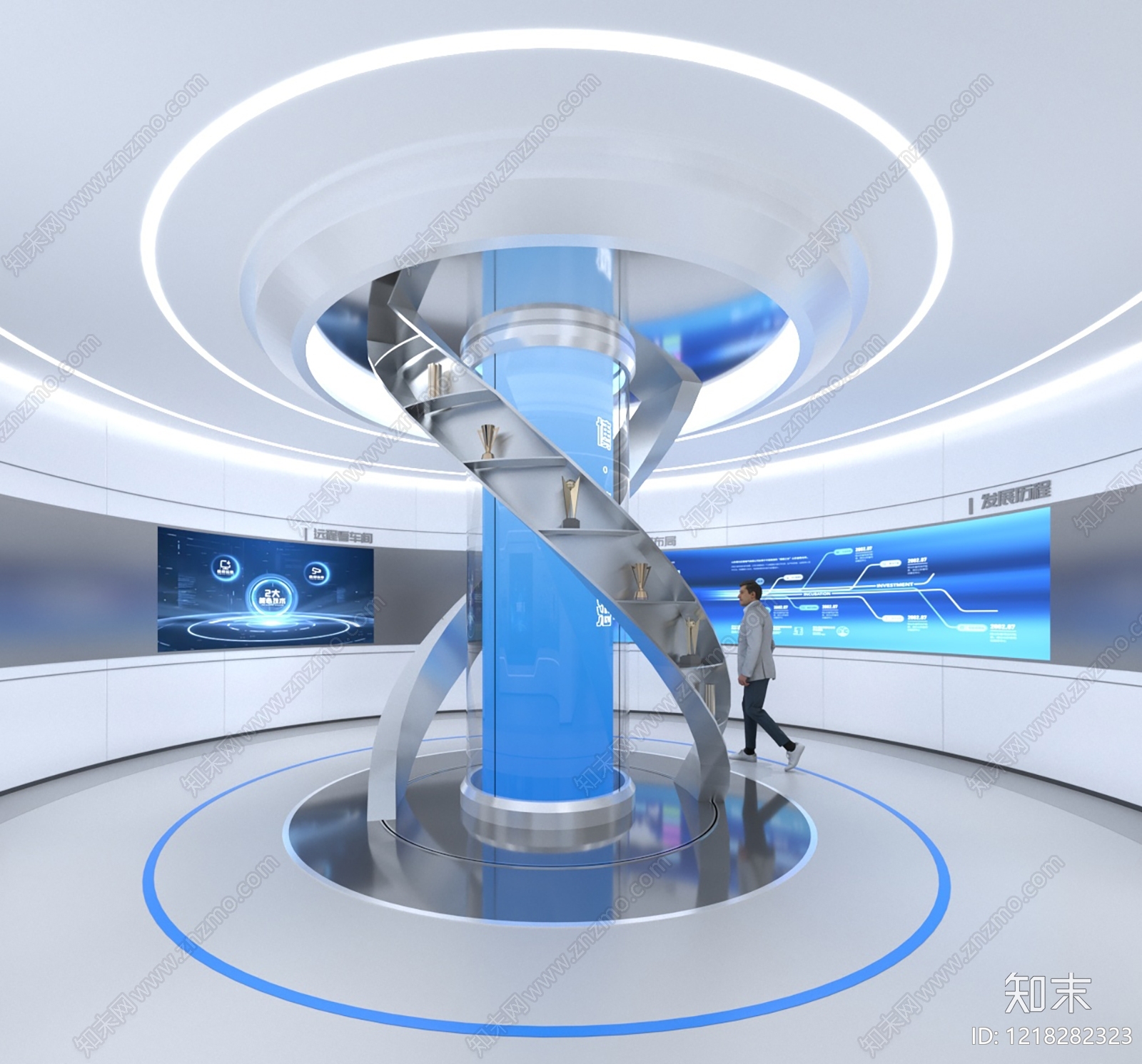 科技感现代风格医疗展厅SU模型下载【ID:1218282323】