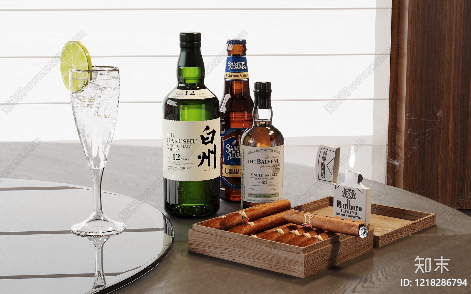现代简约酒水食物3D模型下载【ID:1218286794】