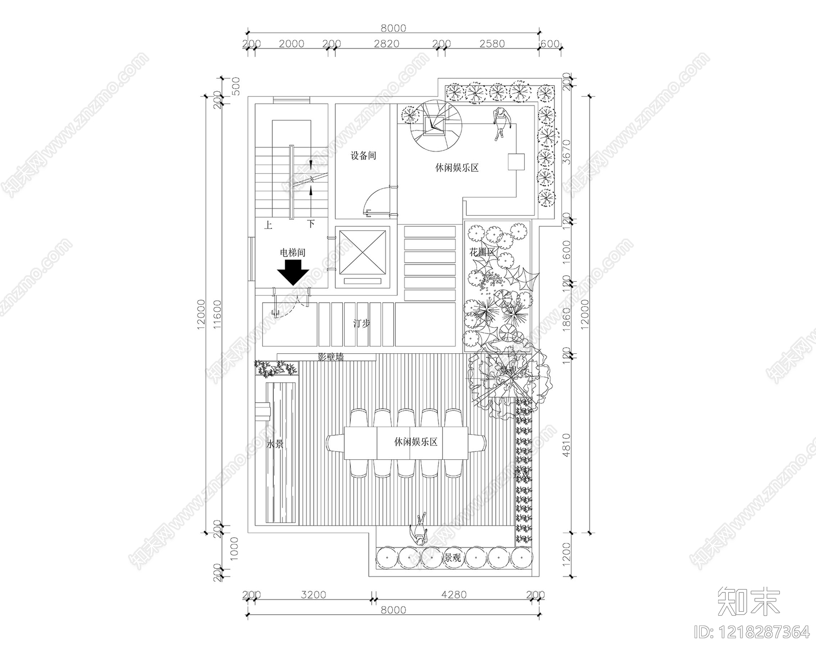 屋顶花园cad施工图下载【ID:1218287364】