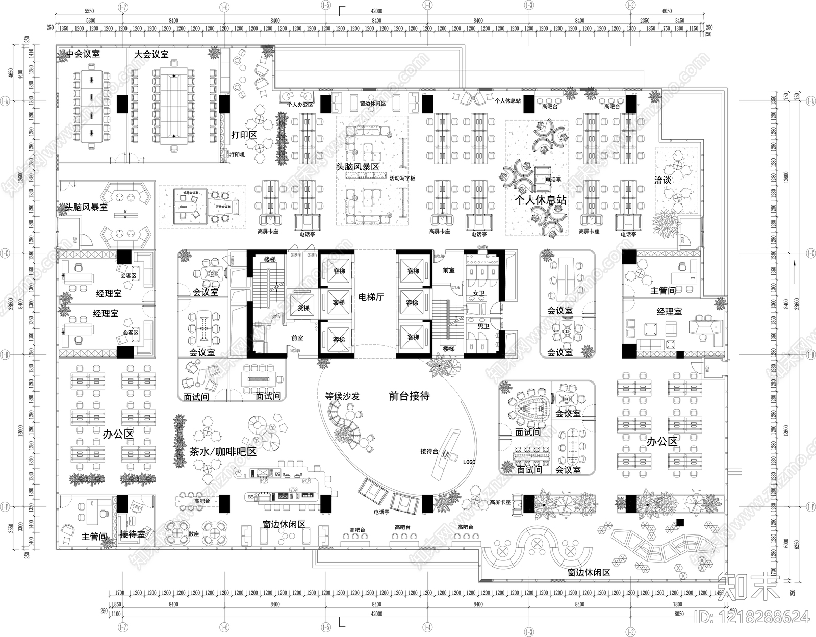 整体办公空间CAD图纸