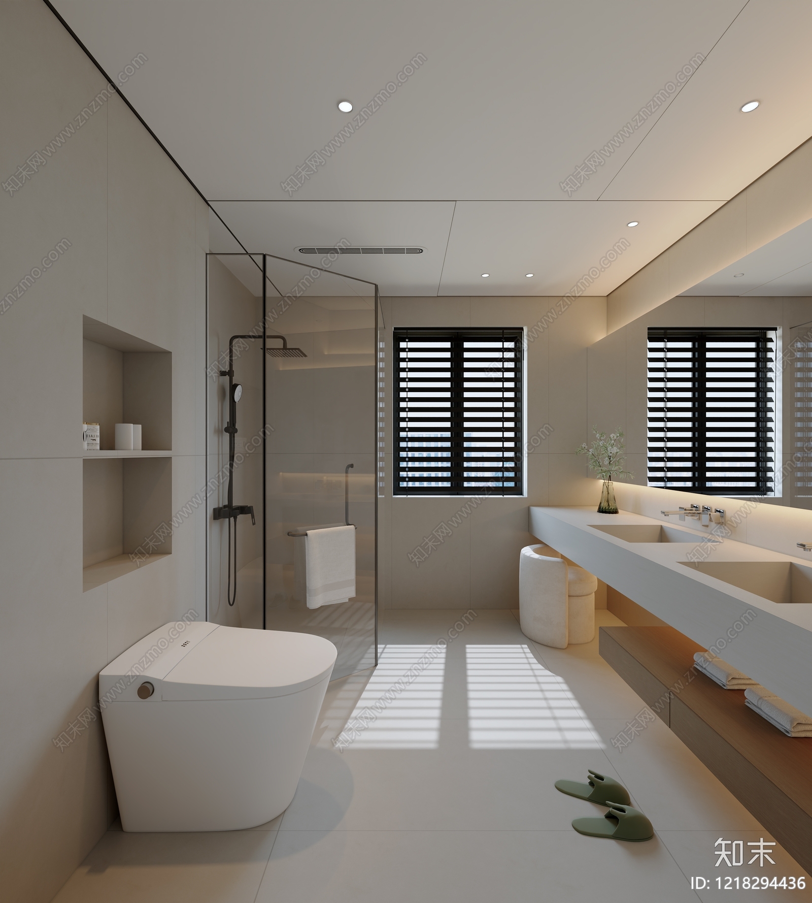 极简卫生间3D模型下载【ID:1218294436】