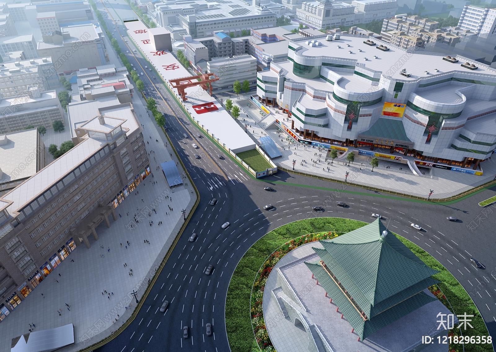 现代主义鸟瞰规划3D模型下载【ID:1218296358】