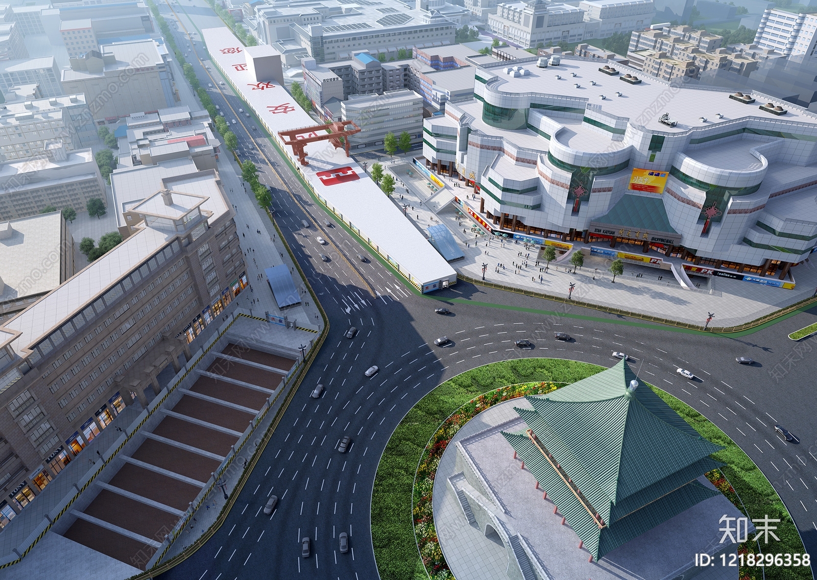 现代主义鸟瞰规划3D模型下载【ID:1218296358】
