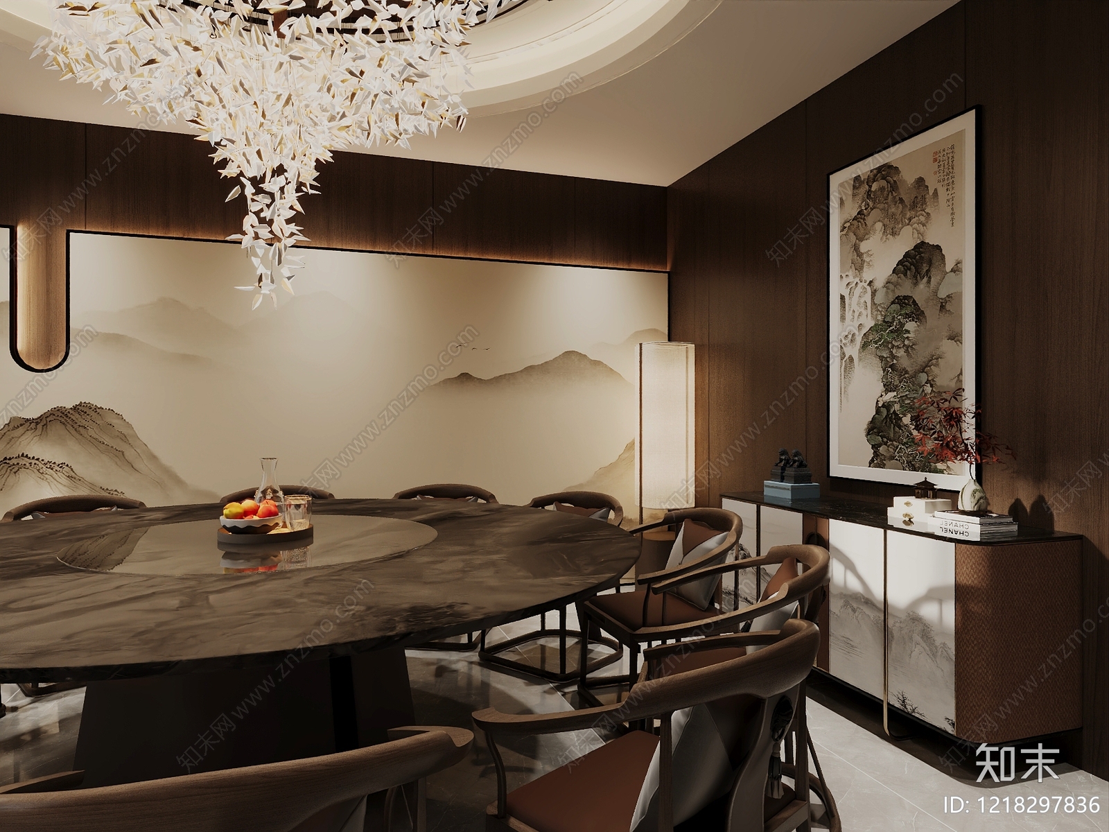新中式包厢3D模型下载【ID:1218297836】