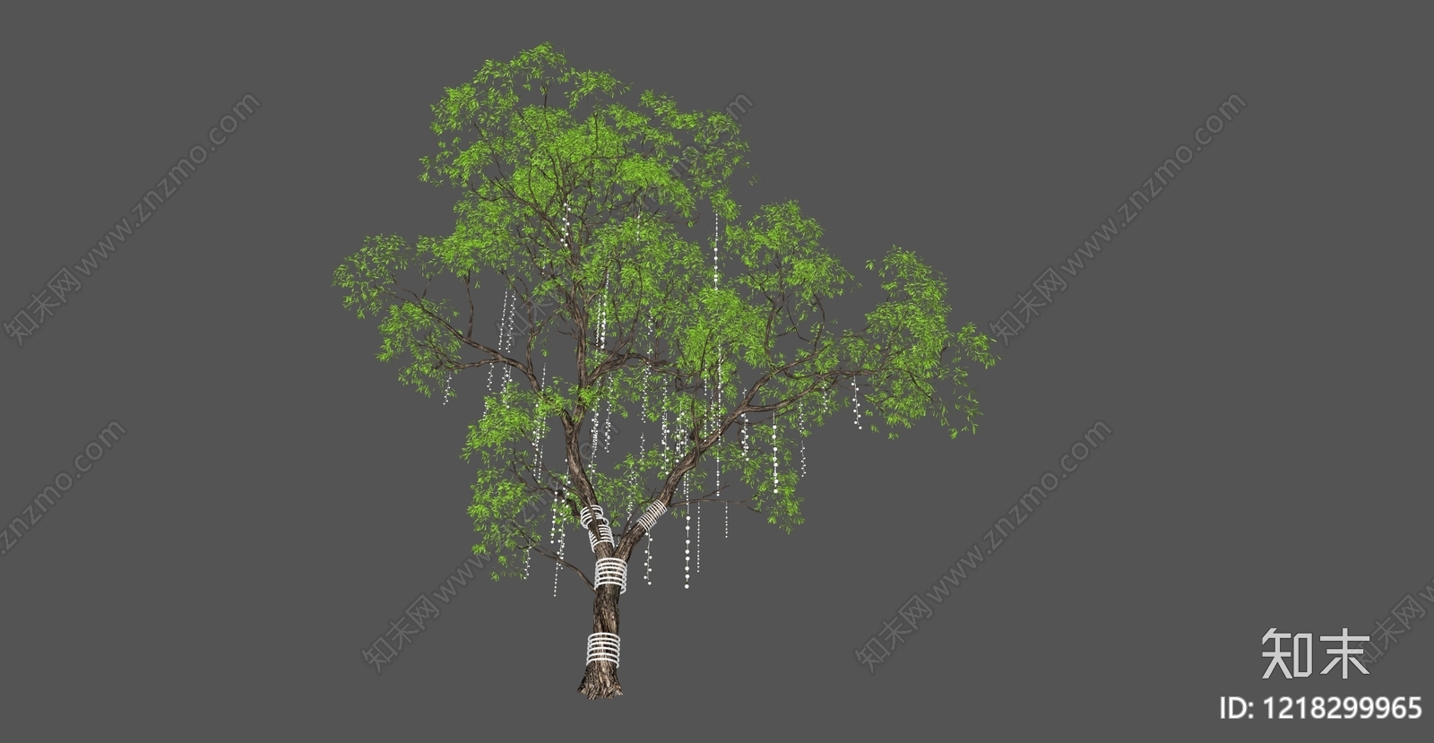 新中式景观乔木SU模型下载【ID:1218299965】