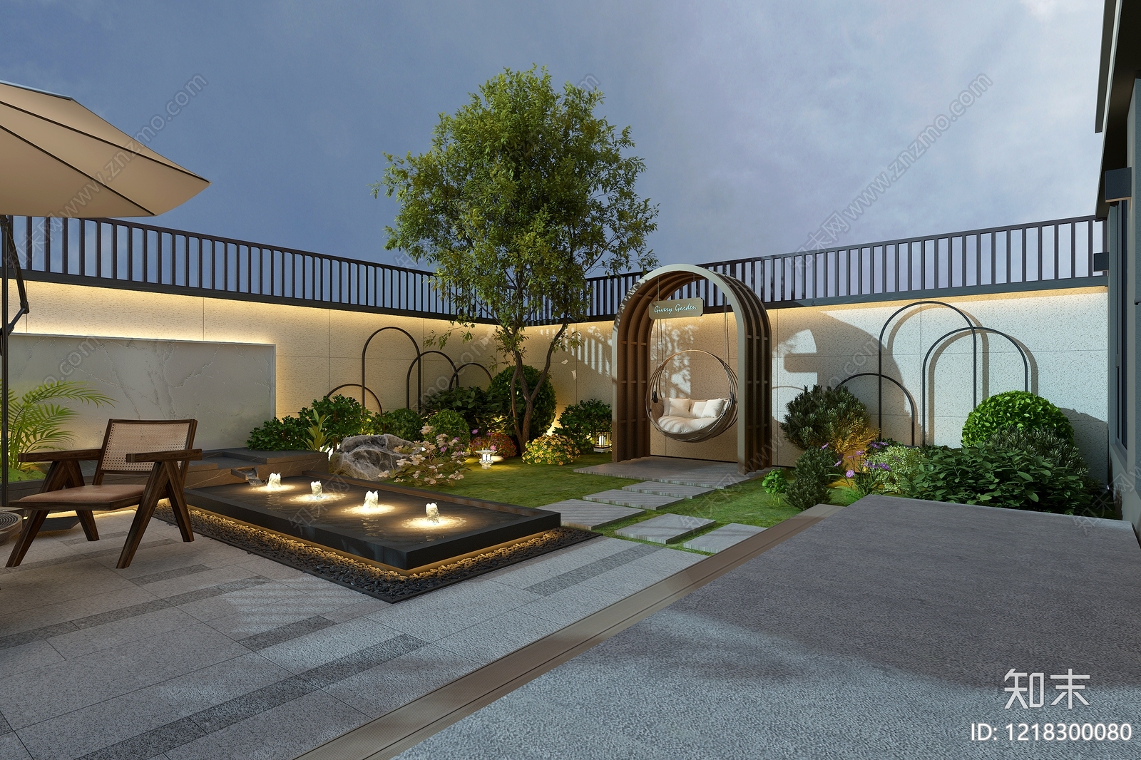 现代简约屋顶花园3D模型下载【ID:1218300080】