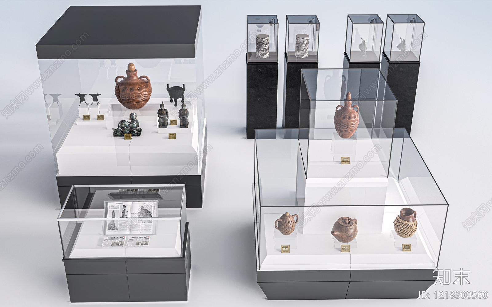 现代简约陶瓷展厅3D模型渲染效果图