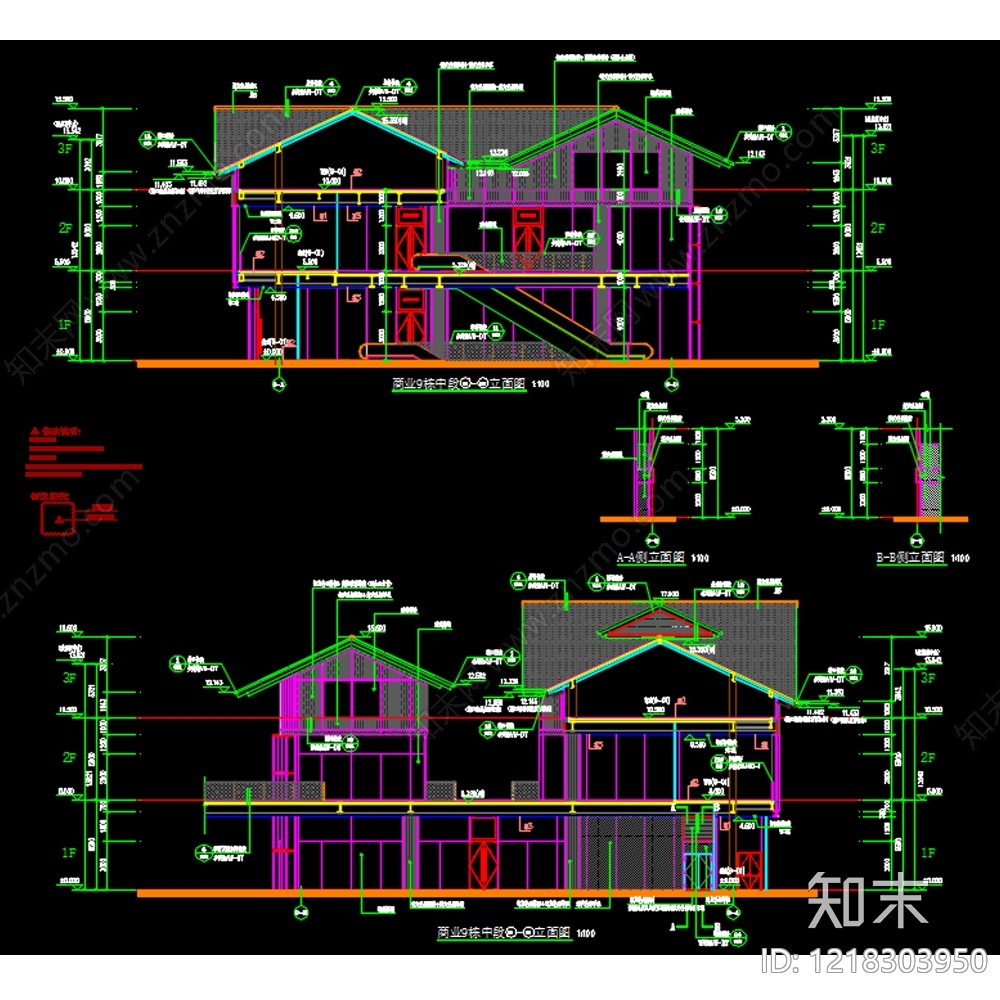 商业街cad施工图下载【ID:1218303950】