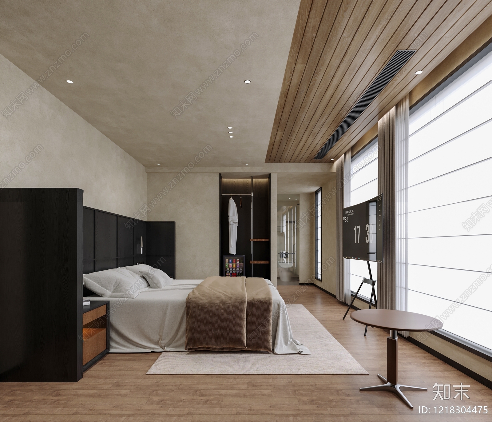 侘寂酒店客房3D模型下载【ID:1218304475】