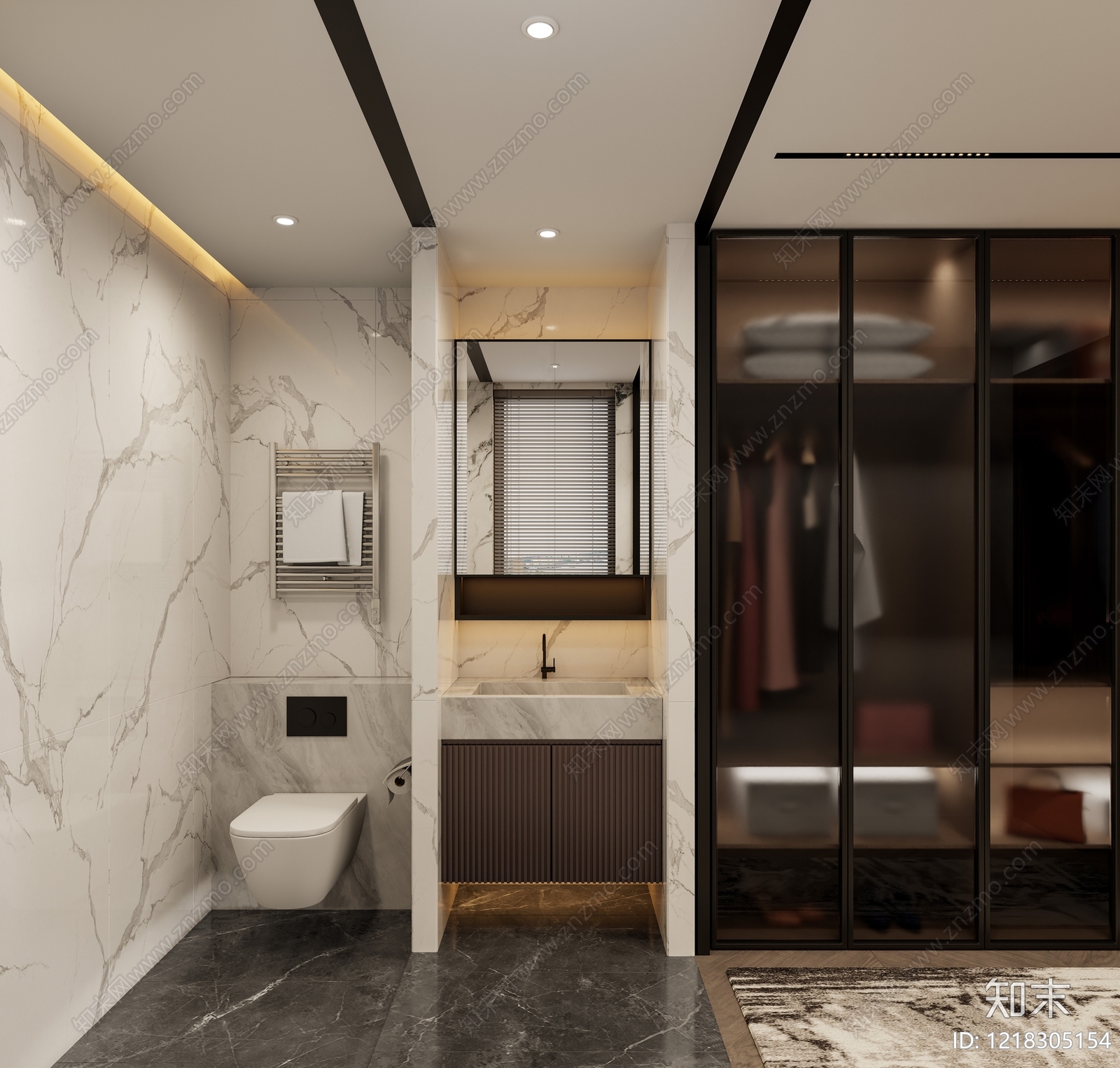 现代简约主卧3D模型下载【ID:1218305154】