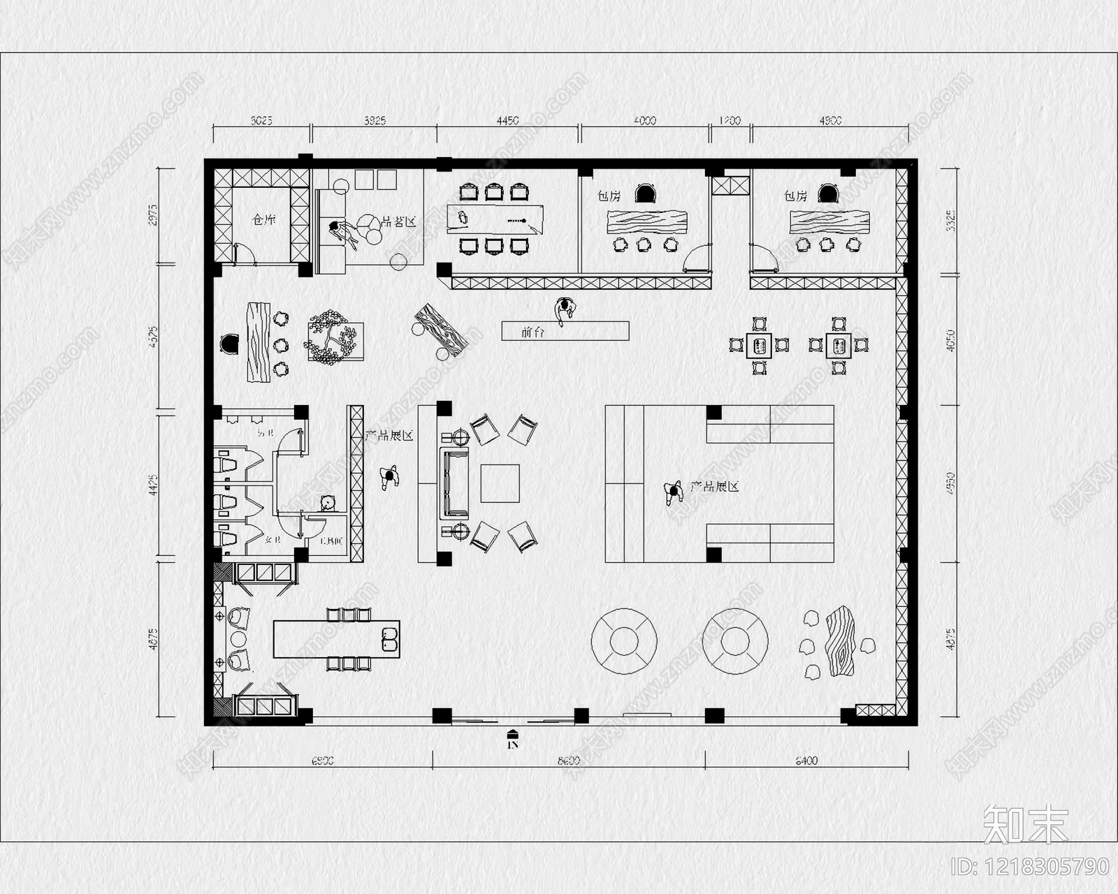 20套茶叶专卖店茶叶店茶馆茶室CAD图纸cad施工图下载【ID:1218305790】
