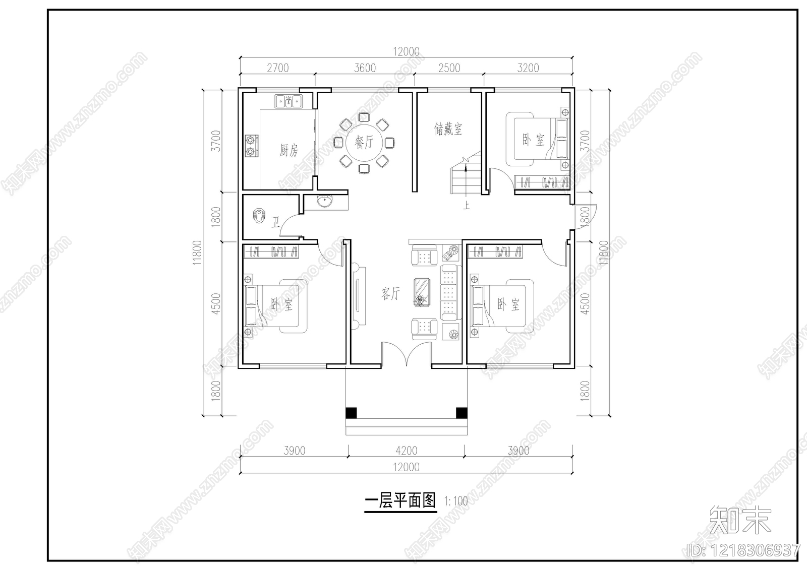 别墅建筑cad施工图下载【ID:1218306937】