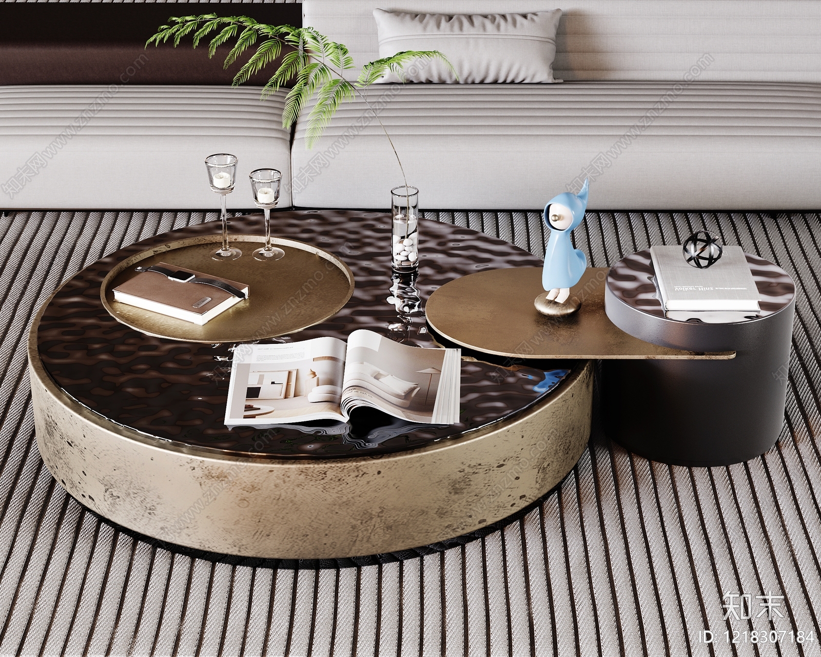 现代轻奢茶几3D模型下载【ID:1218307184】