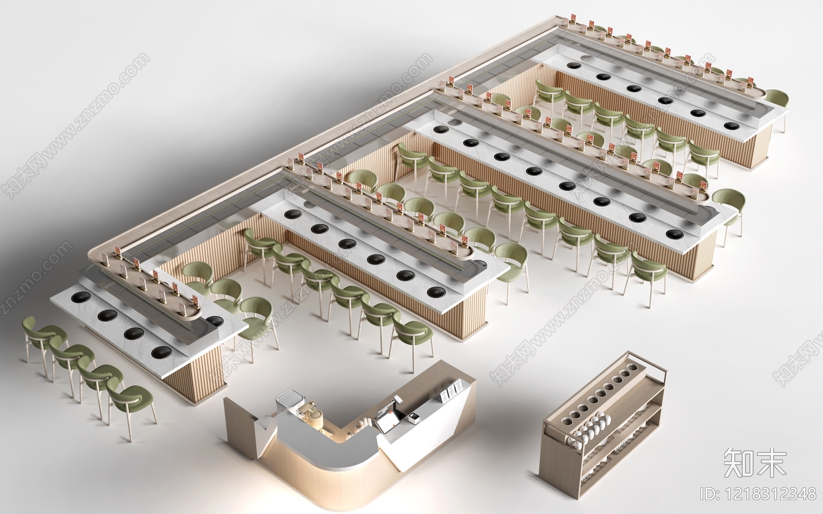 现代简约收银台3D模型渲染效果图
