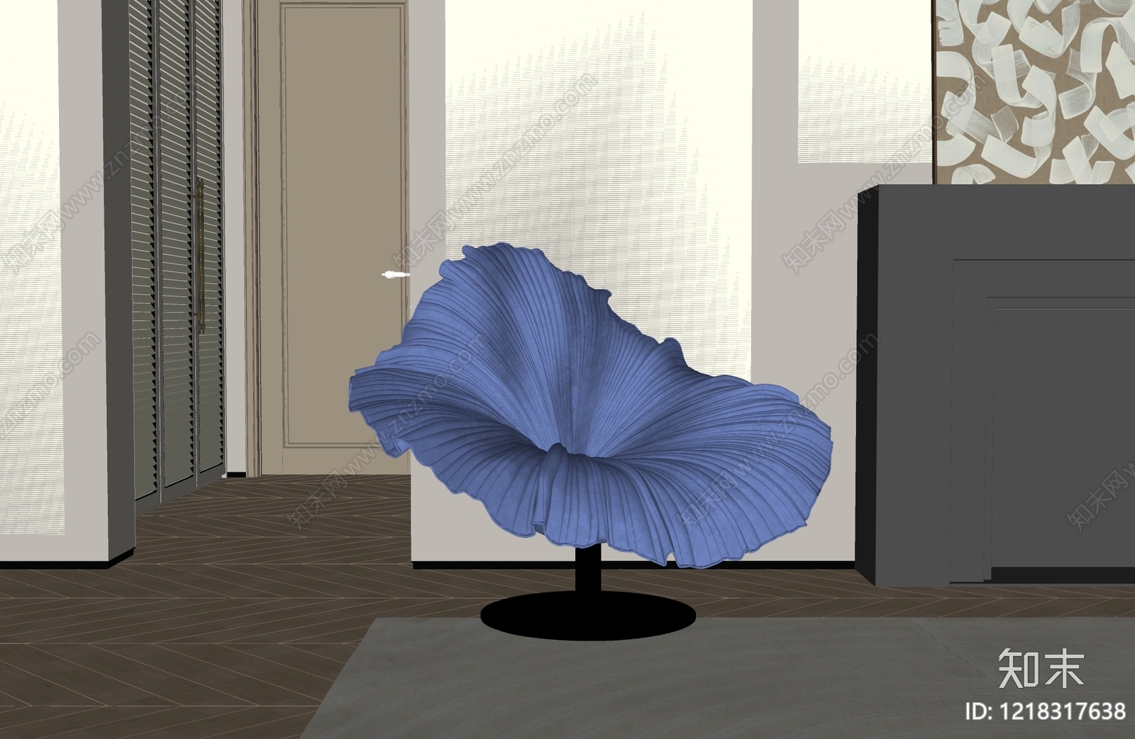 现代轻奢休闲椅SU模型下载【ID:1218317638】