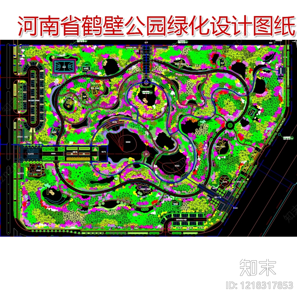 公园林荫绿带CAD图纸