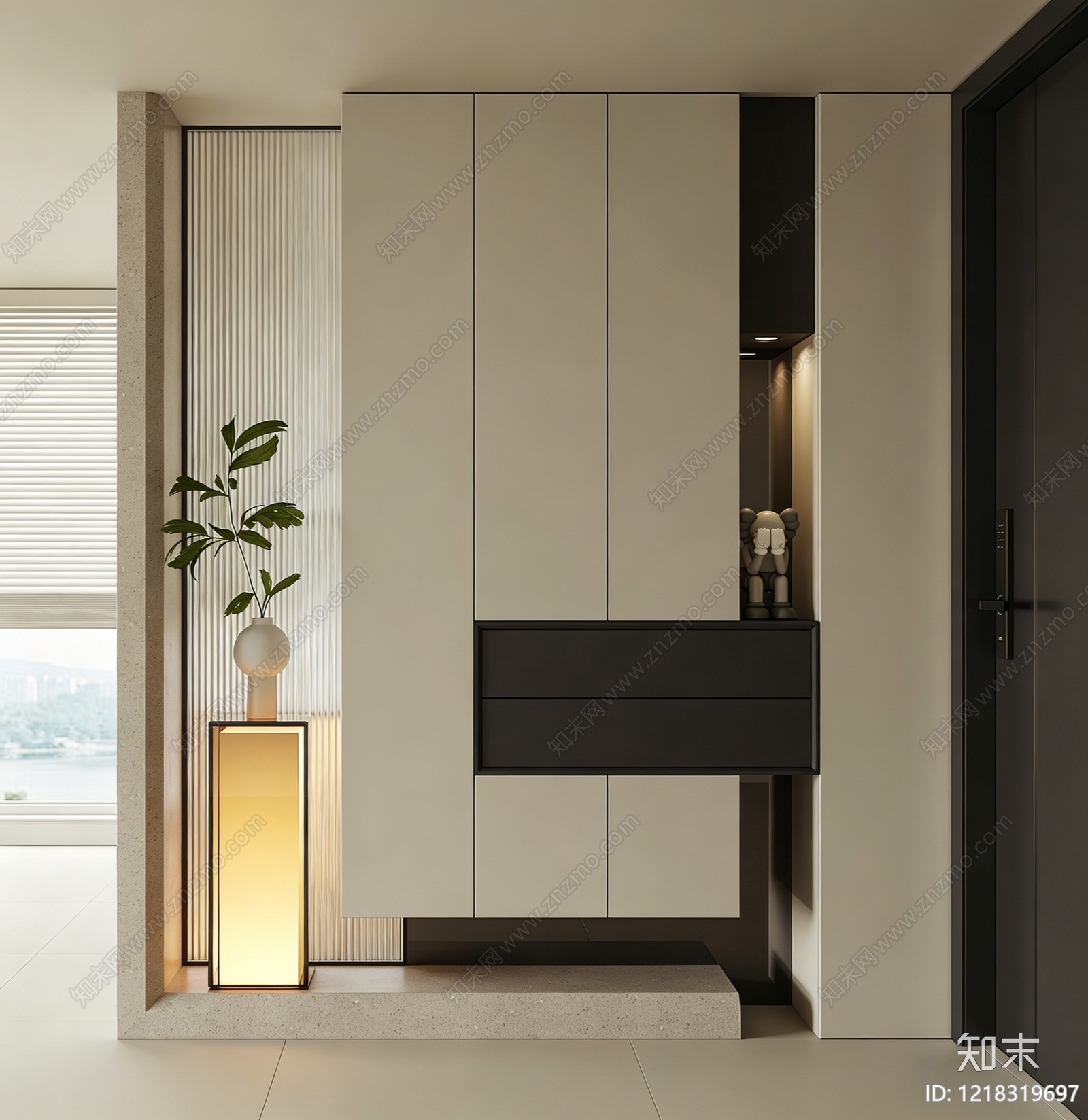 现代极简玄关3D模型下载【ID:1218319697】