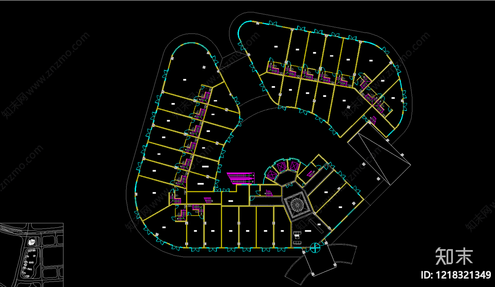 公寓建筑cad施工图下载【ID:1218321349】