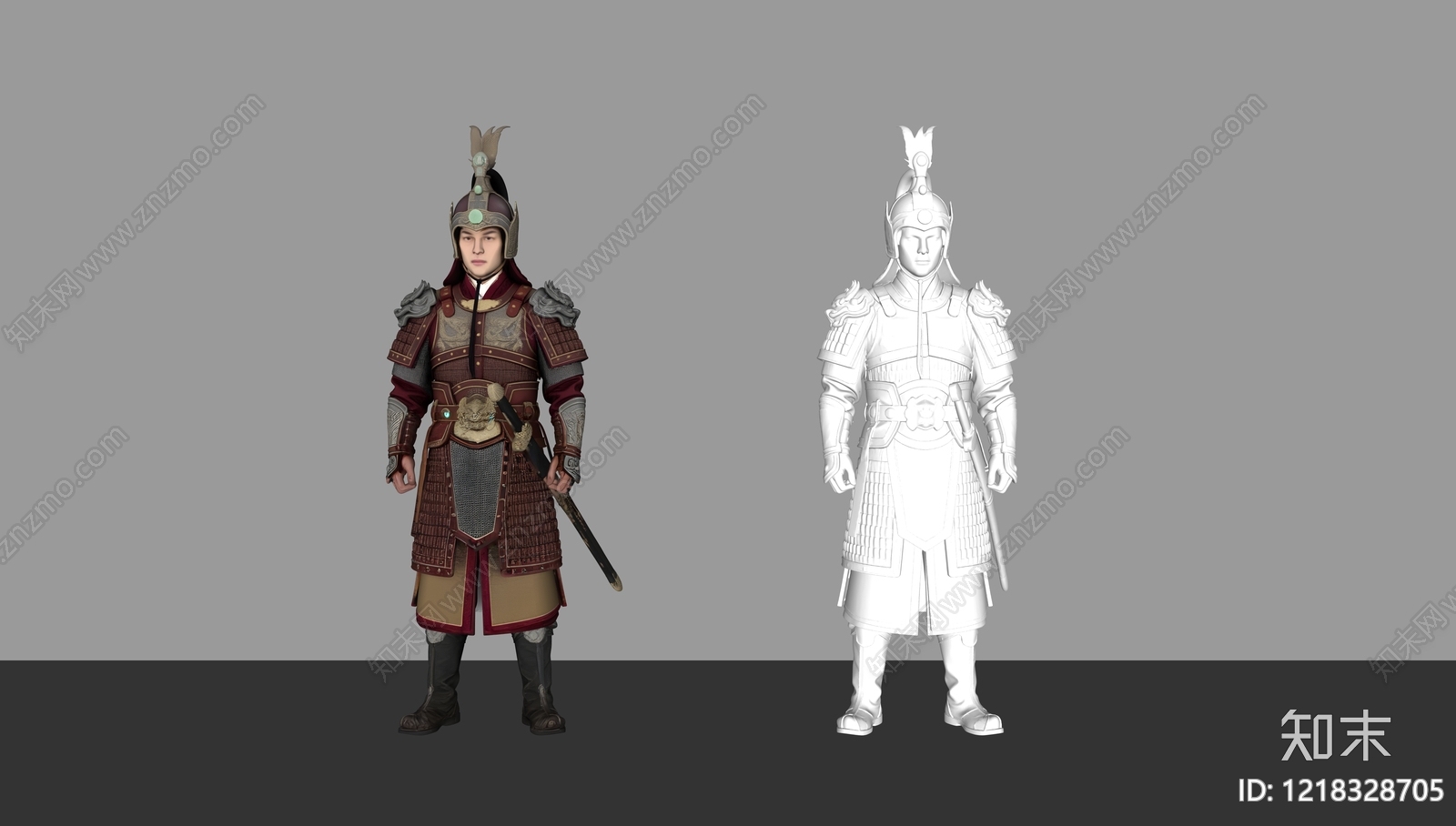 新中式虚拟人物SU模型下载【ID:1218328705】