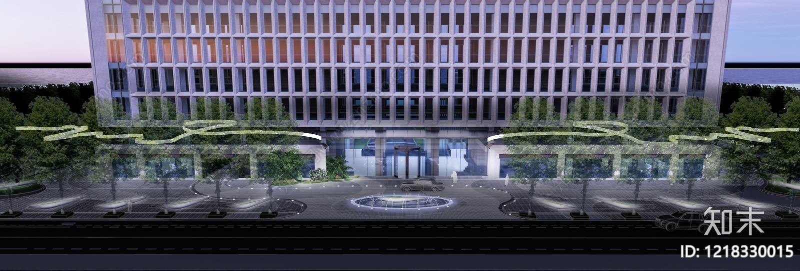 现代主义产业园办公楼SU模型下载【ID:1218330015】