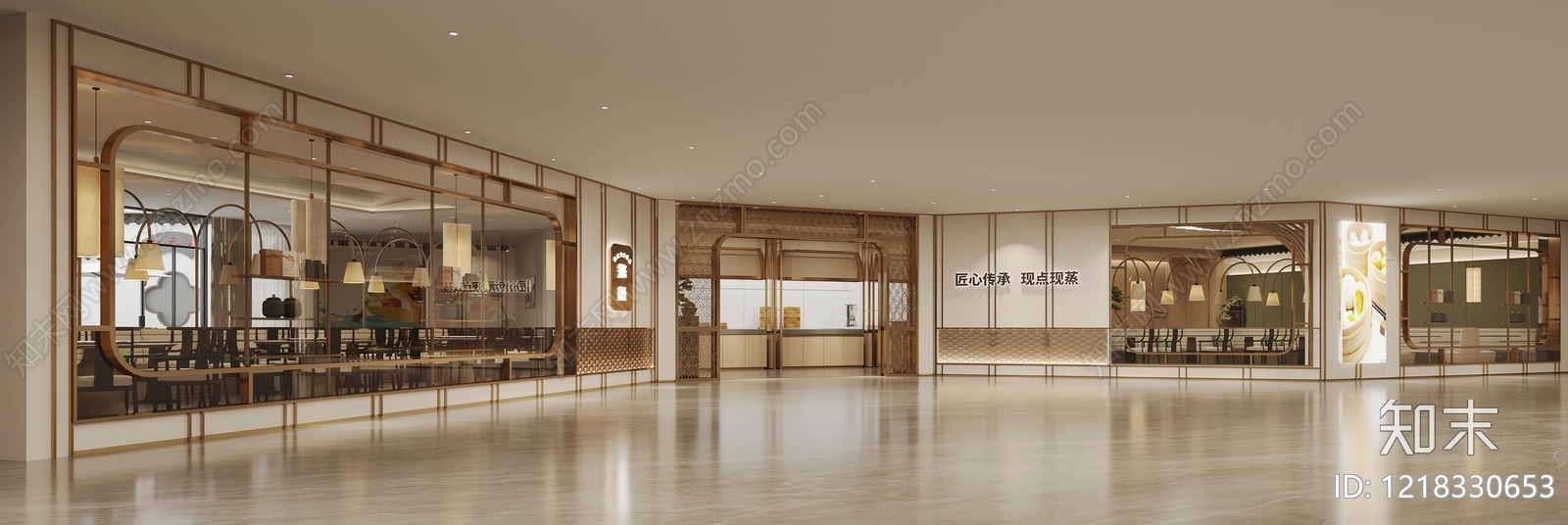 新中式中餐厅3D模型下载【ID:1218330653】