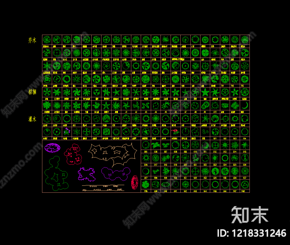 综合植物图库CAD图纸