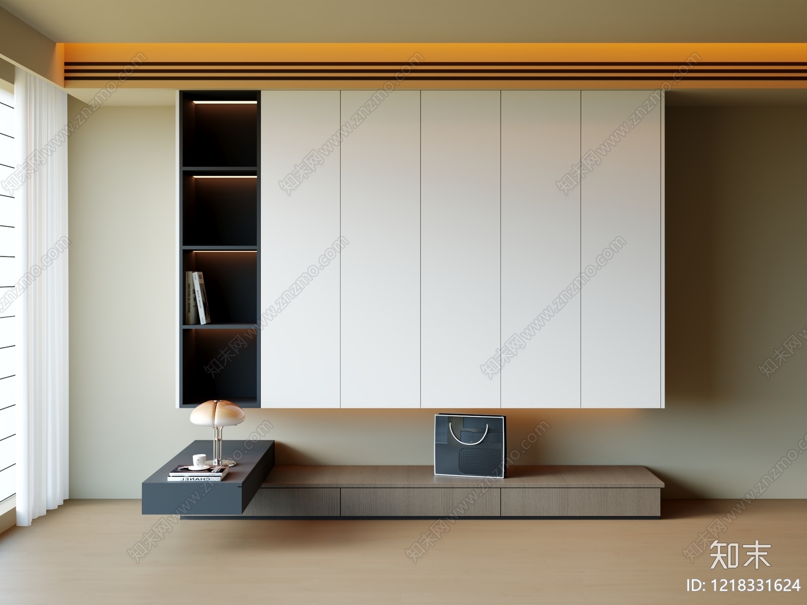 现代简约衣柜3D模型下载【ID:1218331624】