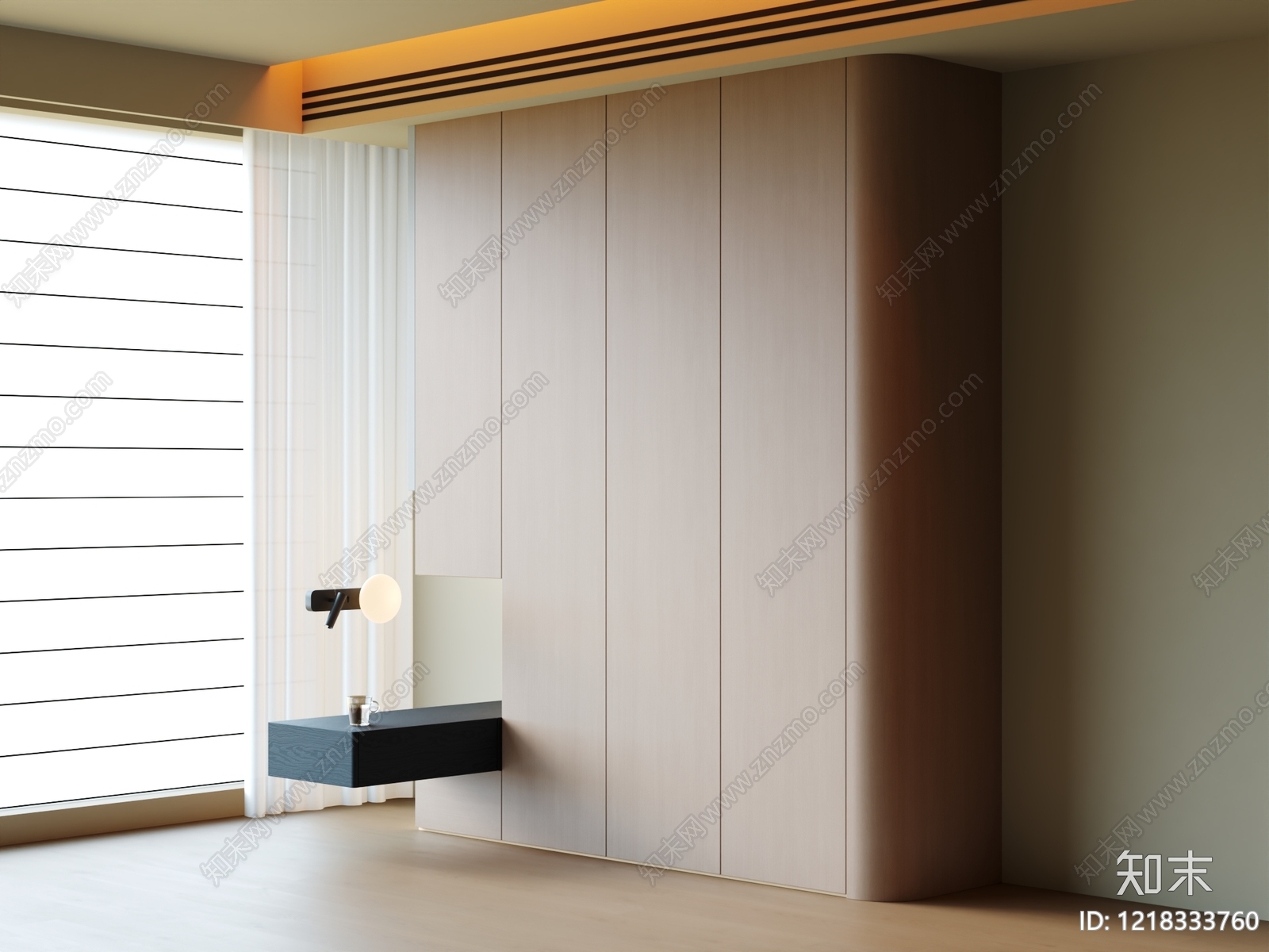 极简衣柜3D模型下载【ID:1218333760】
