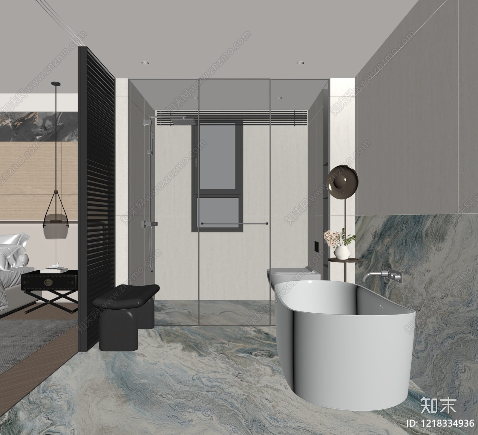 现代简约卫生间SU模型下载【ID:1218334936】