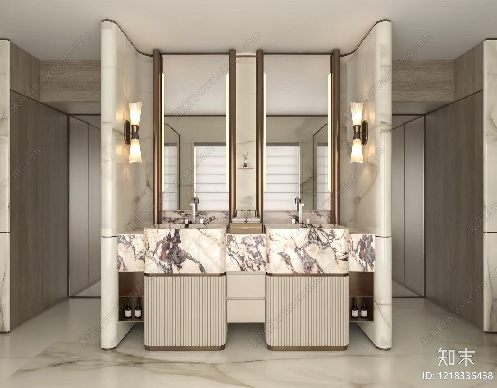 意式轻奢卫生间3D模型下载【ID:1218336438】