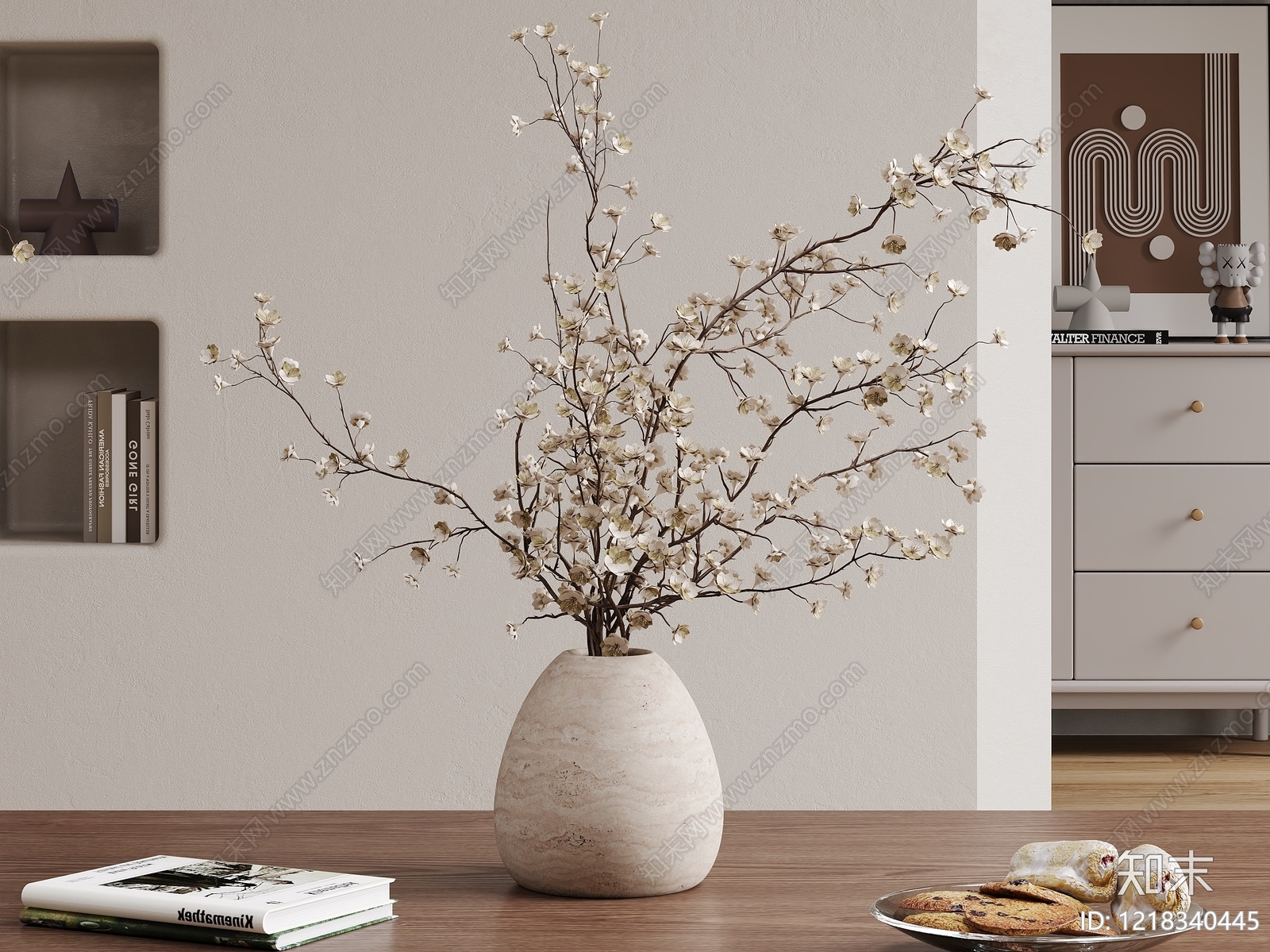 奶油风花艺3D模型下载【ID:1218340445】
