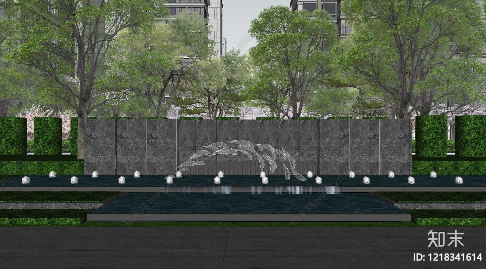 现代简约景墙SU模型下载【ID:1218341614】