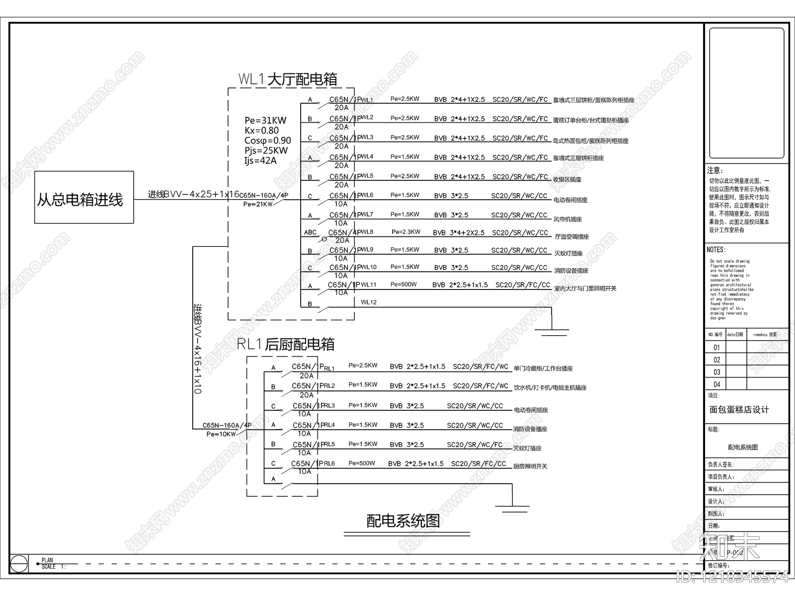 2026最标准面包连锁店全套施工图cad施工图下载【ID:1218345574】