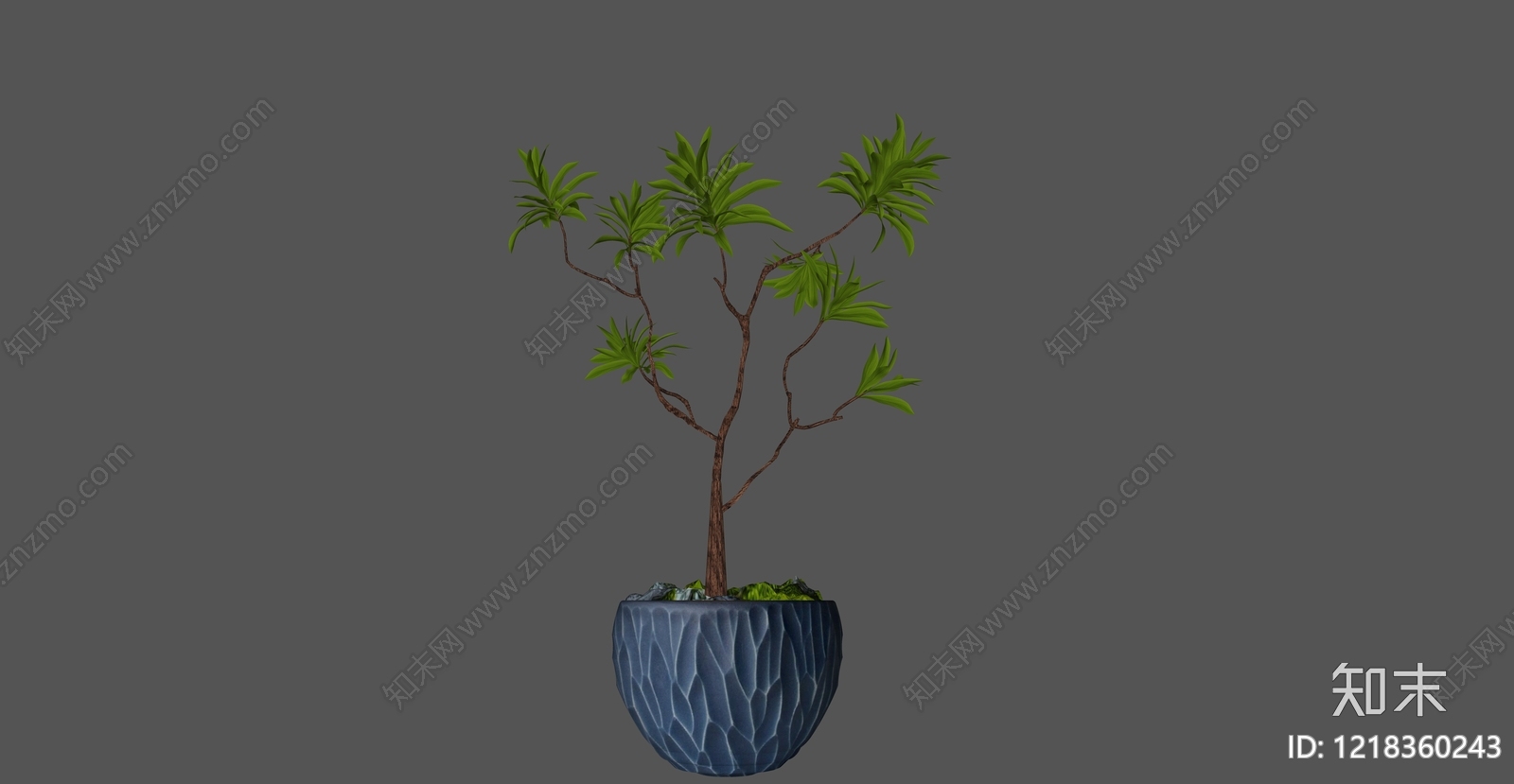 新中式盆栽SU模型下载【ID:1218360243】