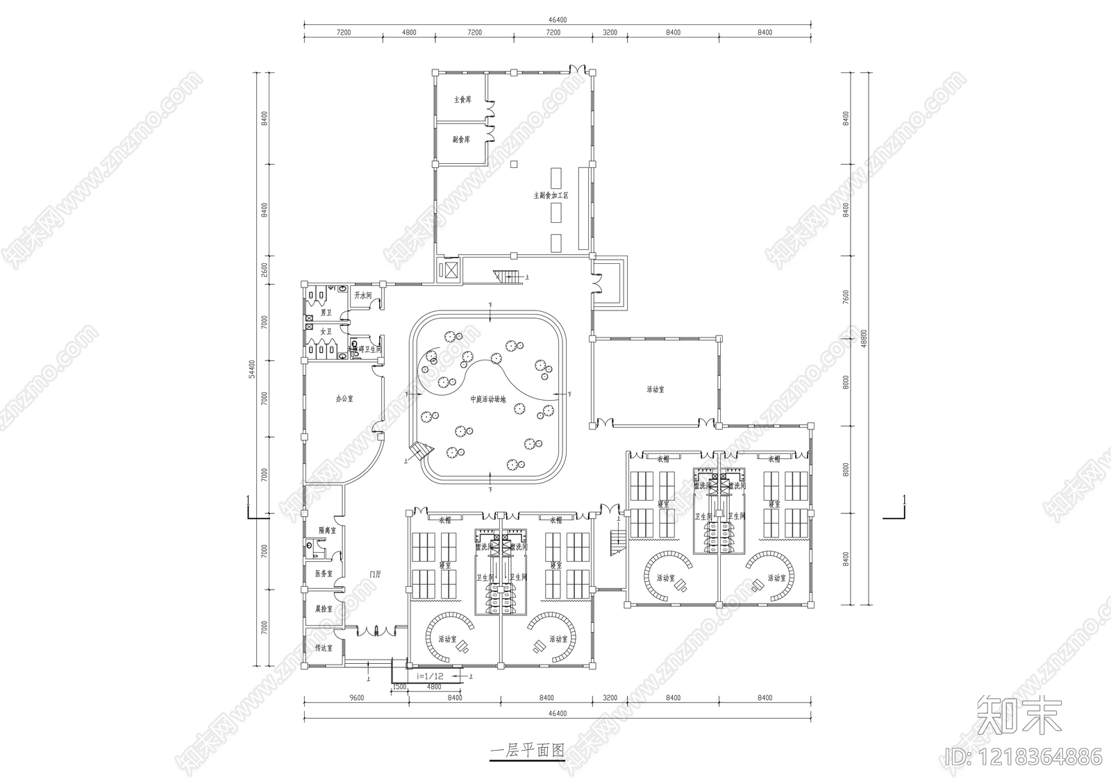 幼儿园建筑cad施工图下载【ID:1218364886】