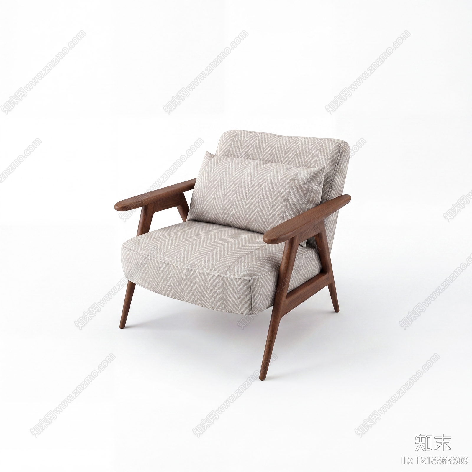 中古风单人沙发3D模型下载【ID:1218365809】